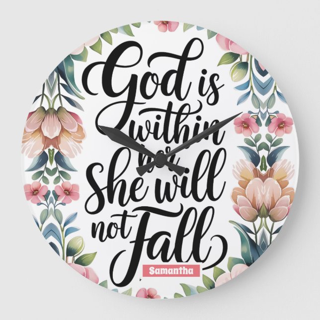 Reloj Redondo Grande Dios personalizado está dentro de sus mujeres cris (Anverso)