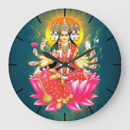 Reloj Redondo Grande Diosa Gayatri Devi Deity Hindu