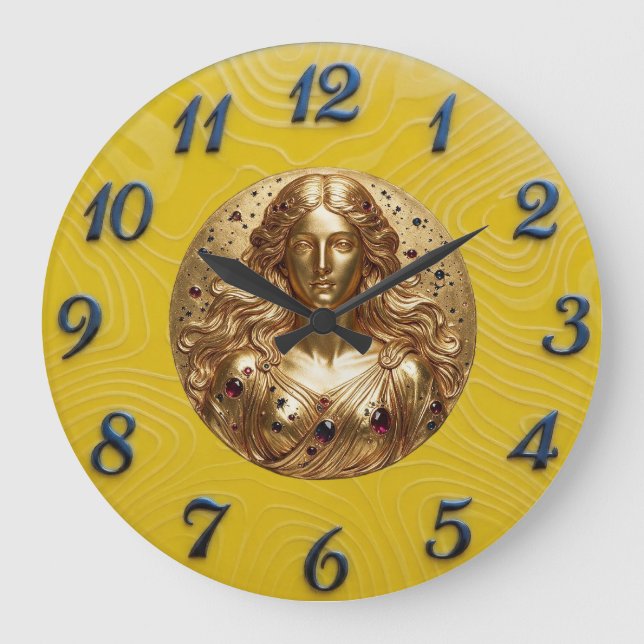 Reloj Redondo Grande Diosa Nyx Dial de Limón (Anverso)