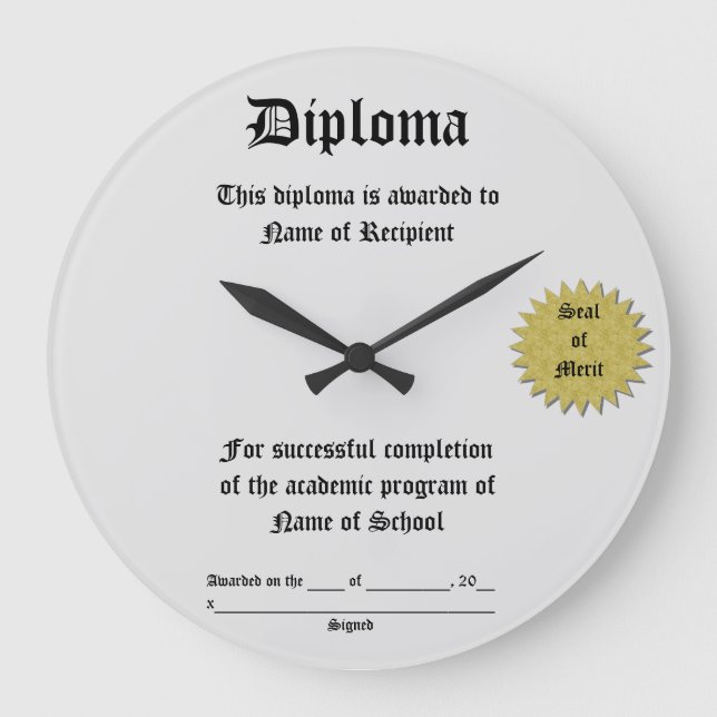 Reloj Redondo Grande Diploma (Anverso)
