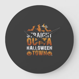 Reloj Redondo Grande Directo desde Halloween Town Bruja Luna Murciélago