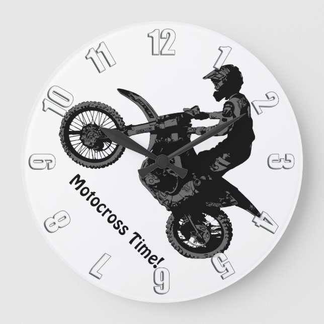 Reloj Redondo Grande Dirt-bike Racer (Anverso)