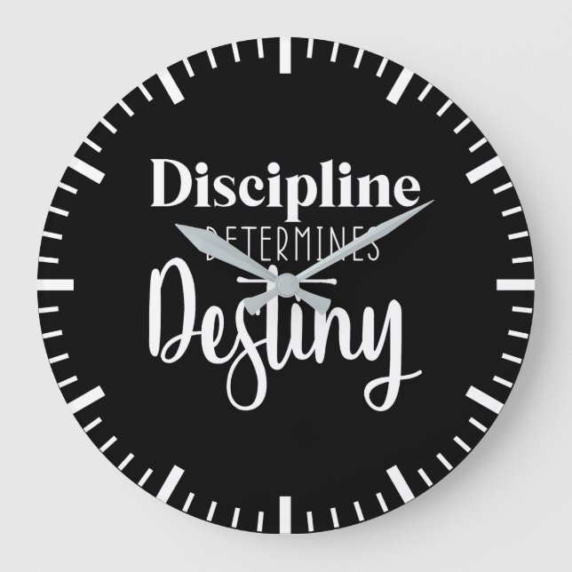 Reloj Redondo Grande Disciplina - Hustle, Gimnasio, Motivación del Éxit (Anverso)