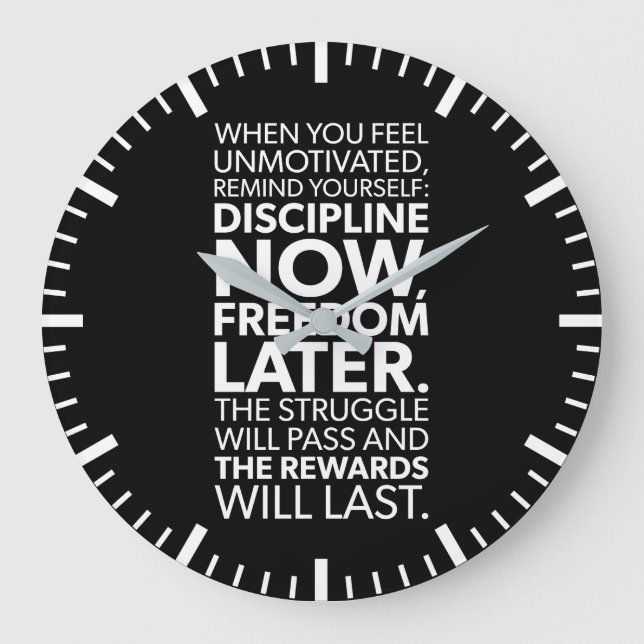 Reloj Redondo Grande Discípulo ahora, libertad más tarde - motivación d (Anverso)
