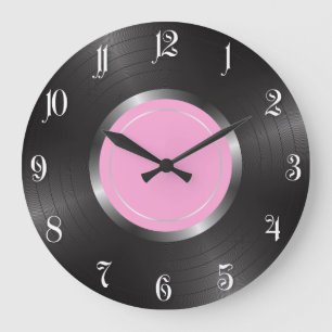 Reloj Redondo Grande Disco de reproducción larga de vinilo
