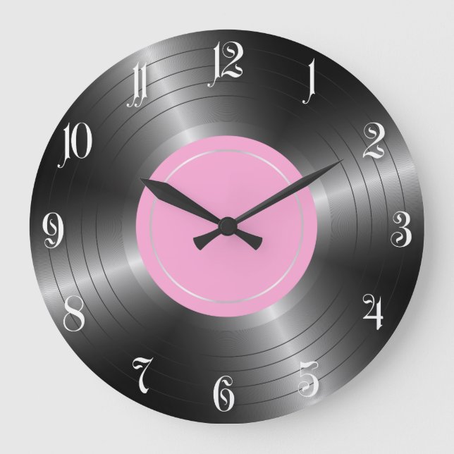 Reloj Redondo Grande Disco de reproducción larga de vinilo (Anverso)