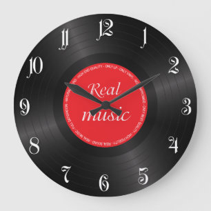 Reloj Redondo Grande Disco de reproducción larga de vinilo