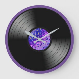 Reloj Redondo Grande Disco de vinilo Álbum Amante de la música