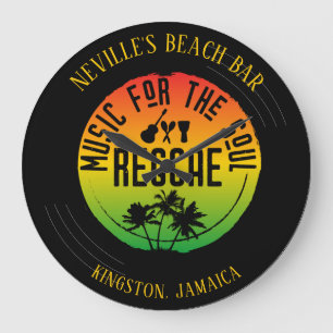 Reloj Redondo Grande Disco de vinilo de música reggae