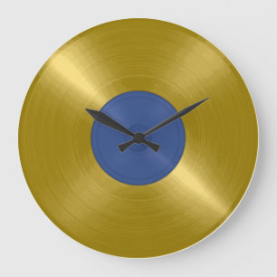 Reloj Redondo Grande Disco de vinilo de oro