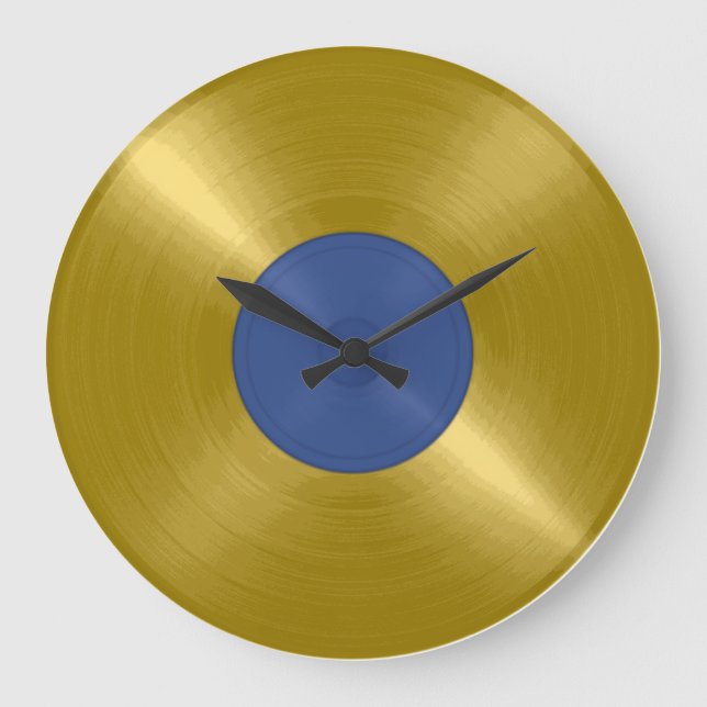 Reloj Redondo Grande Disco de vinilo de oro (Anverso)