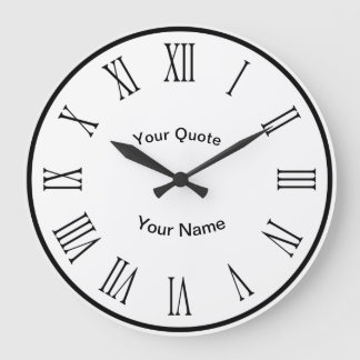 Reloj Redondo Grande Disco negro n números con números romanos radiante