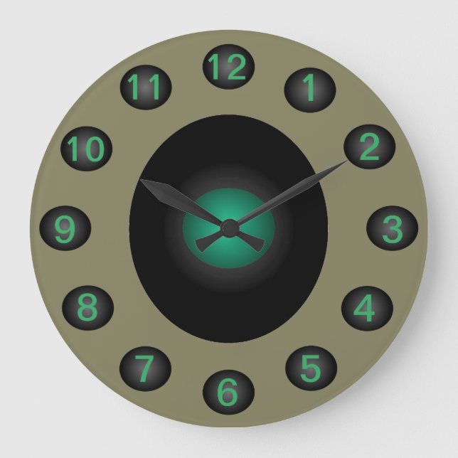 Reloj Redondo Grande Diseñador Hogar Moderno Turquesa Gris Moderno Cont (Anverso)