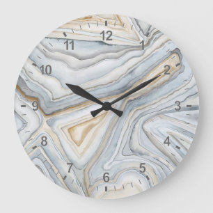Reloj Redondo Grande Diseño abstracto de color gris