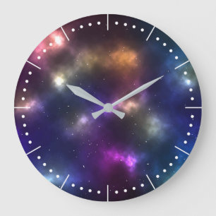 Reloj Redondo Grande Diseño abstracto de constelaciones del espacio cós