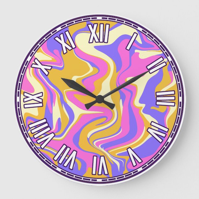 Reloj Redondo Grande Diseño abstracto - Inspirado en el atardecer (Anverso)