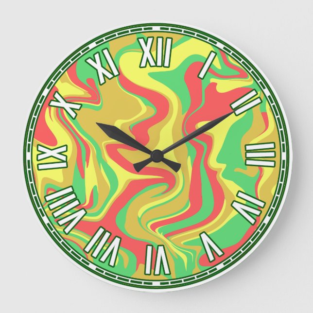Reloj Redondo Grande Diseño abstracto - Inspirado en el otoño (Anverso)