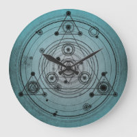Diseño azul angustiado con símbolo sagrado de geom