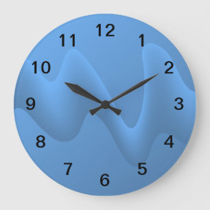 Reloj Redondo Grande Diseño azul de la imagen del extracto de la onda