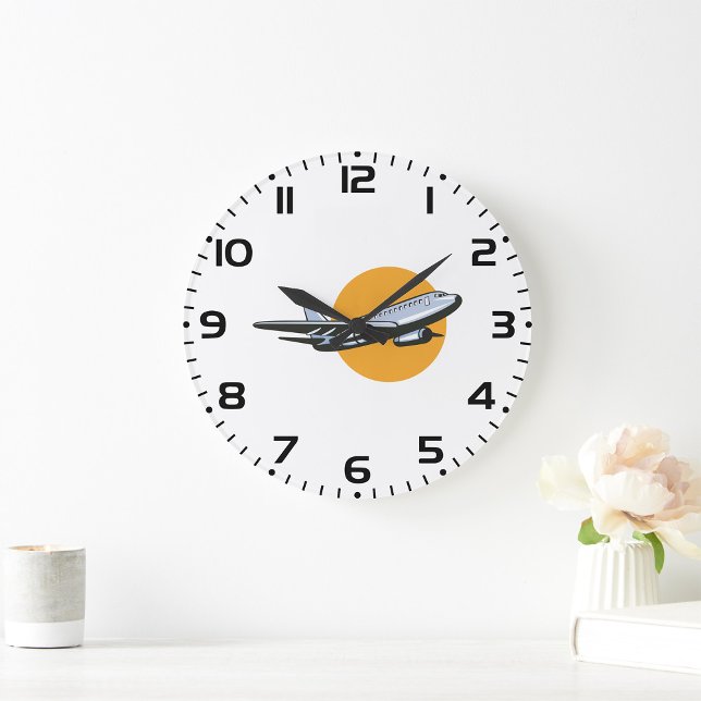 Reloj Redondo Grande Diseño de arte para viajes en avión Vintage Retro  (Subido por el creador)