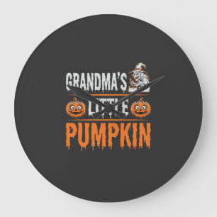 Reloj Redondo Grande Diseño de Bruja de Halloween de la Calabacita de l