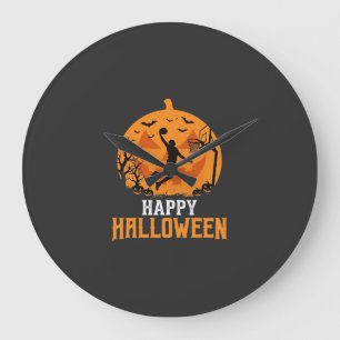 Reloj Redondo Grande Diseño de calabaza de mate de Halloween de balonce