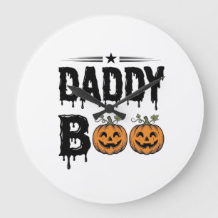 Reloj Redondo Grande Diseño de camiseta de calabaza de Halloween vintag