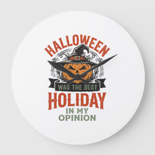 Reloj Redondo Grande Diseño de camiseta de calabaza vintage de la mejor