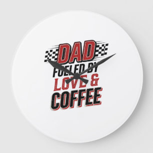 Reloj Redondo Grande Diseño de camiseta de carreras para papá impulsado