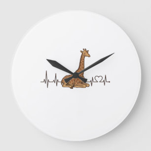 Reloj Redondo Grande Diseño de camiseta de grabado vintage de latido de