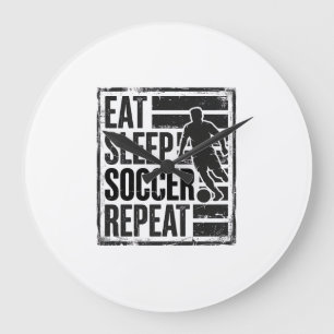 Reloj Redondo Grande Diseño de camiseta de jugador vintage de fútbol re