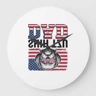 Reloj Redondo Grande Diseño de camiseta de perro patriótico Shih Tzu Da