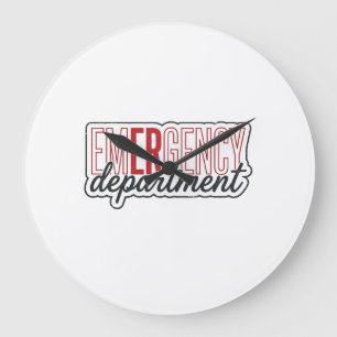 Reloj Redondo Grande Diseño de camiseta de tipografía del departamento 