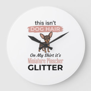 Reloj Redondo Grande Diseño de camiseta divertida para perro Pinscher M
