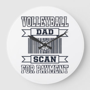 Reloj Redondo Grande Diseño de camiseta divertido Papá de voleibol esca