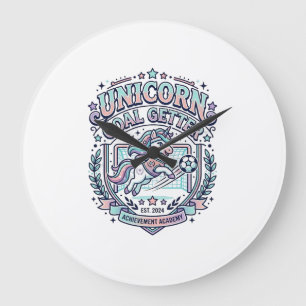 Reloj Redondo Grande Diseño de camiseta gráfica retro de Unicorn Goal G
