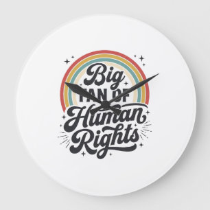 Reloj Redondo Grande Diseño de camiseta vectorial arcoíris retro de der