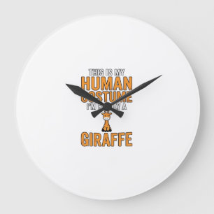 Reloj Redondo Grande Diseño de camiseta vectorial de disfraz de jirafa
