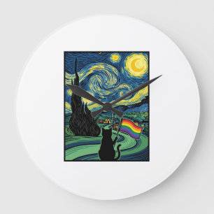 Reloj Redondo Grande Diseño de camiseta vectorial de paisaje nocturno d