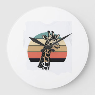 Reloj Redondo Grande Diseño de camiseta vectorial de safari de puesta d