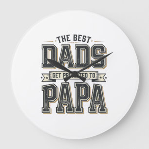 Reloj Redondo Grande Diseño de camiseta Vintage Best Dads Promoted To P