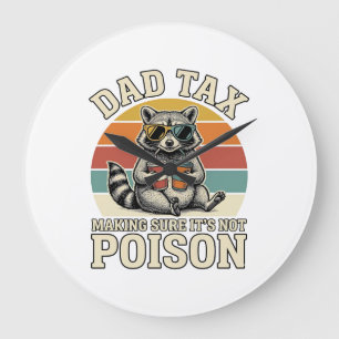 Reloj Redondo Grande Diseño de camiseta vintage de mapache de impuesto 