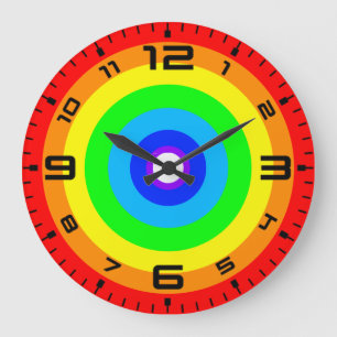 Reloj Redondo Grande Diseño de círculo arco iris-40686