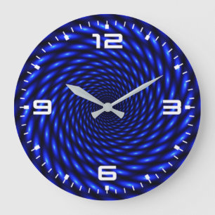 Reloj Redondo Grande Diseño de círculo azul abstracto