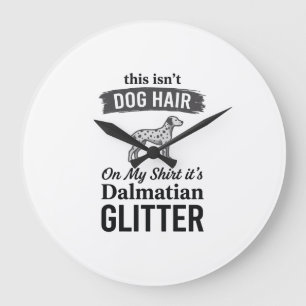 Reloj Redondo Grande Diseño de cita de pelo de perro divertido con bril