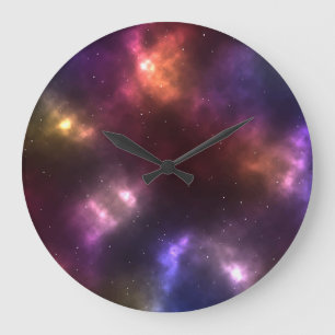 Reloj Redondo Grande Diseño de constelaciones de espacio cósmico abstra