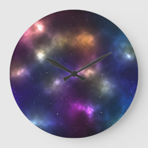 Reloj Redondo Grande Diseño de constelaciones del espacio cósmico abstr
