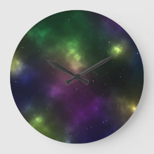 Reloj Redondo Grande Diseño de constelaciones del espacio cósmico abstr