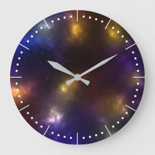 Reloj Redondo Grande Diseño de constelaciones del espacio cósmico abstr