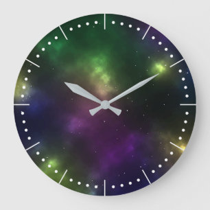 Reloj Redondo Grande Diseño de constelaciones del espacio cósmico abstr